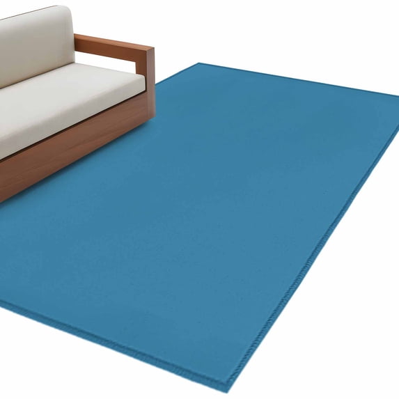 Blue Large Area Rugs for Bedroom Living Room, Soft Non Slip Carpet Bedside Rug, Modern Pure Wave Ride Rectangular Floor Cover Kitchen Accent Rug 3'x5' for Dining Room/Office