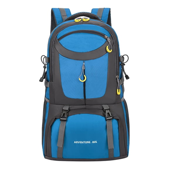 Blue Large Capacity Waterproof Hiking Backpack For Outdoor Camping Travel With No Internal Frame Breathable Straps 40 Liter