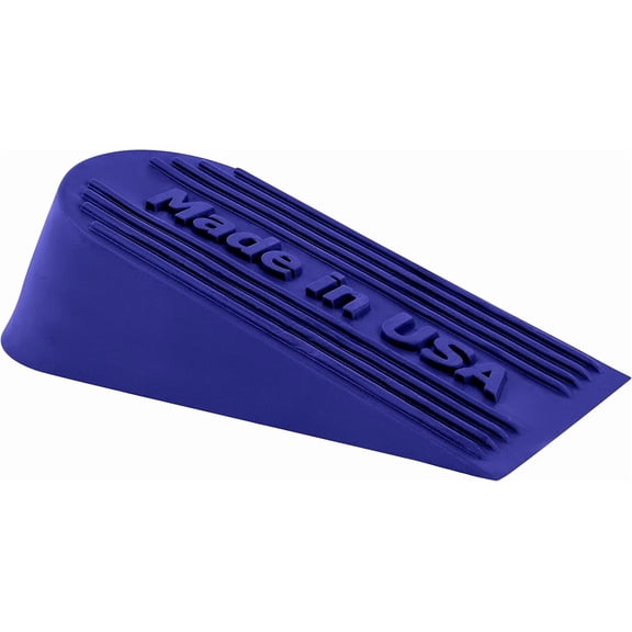 Blue Large Rubber Door Stopper Made in USA - Door Stop Wedge for Carpet, Tile, Concrete Floor, Door stoppers for Bottom of Door -Heavy Duty for Commercial & Home - 6.5 x 2.75 x 1.9 Inches