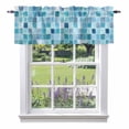 thumbnail image 1 of Blue Lattice Valance Curtain Summer Watercolor Square Ocean Window Valances Rod Pocket Short Curtains Window Treatments for Kitchen Bedroom Bathroom Laundry 60" x 14", 1 of 9