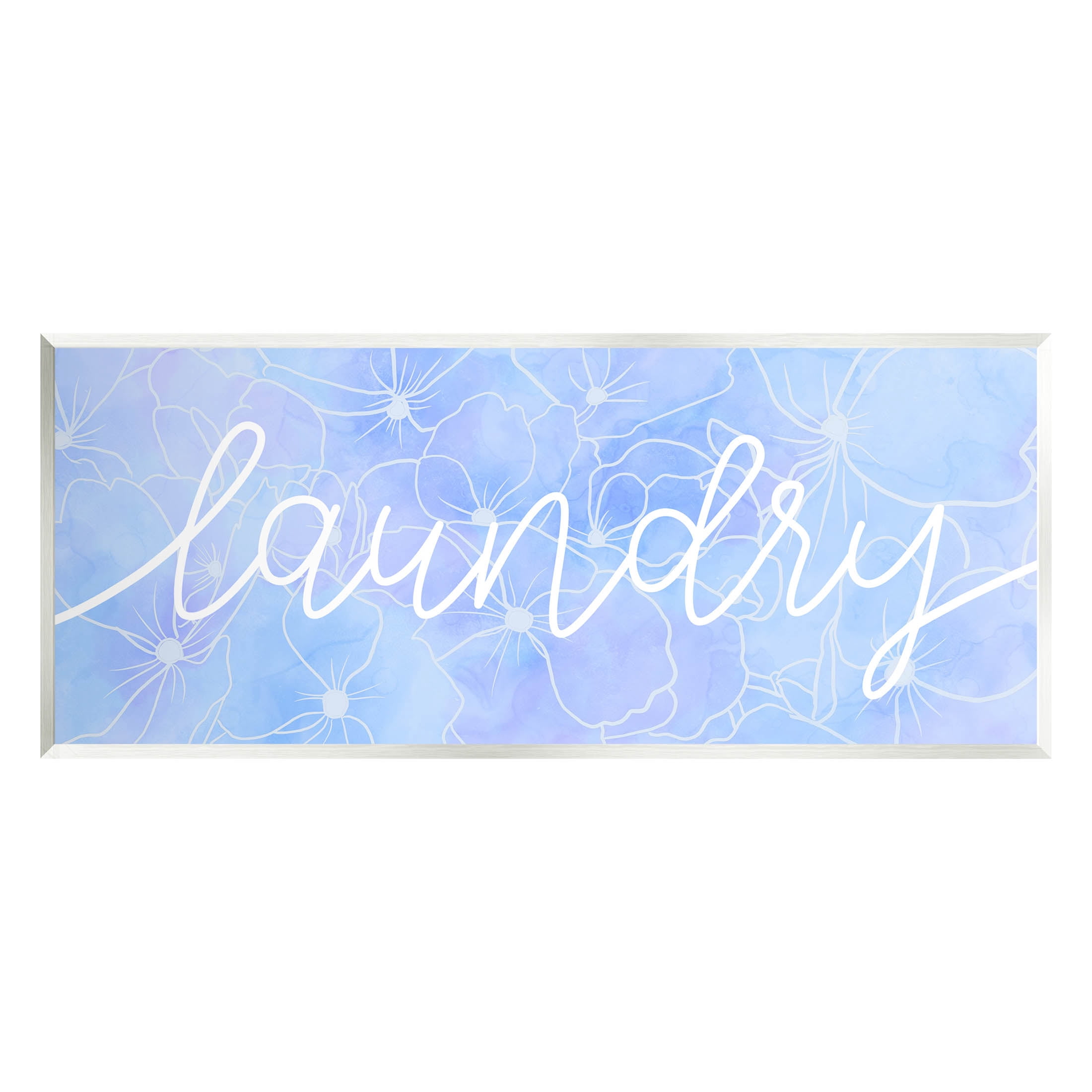 Blue Laundry Floral Pattern Botanical & Floral Graphic Art Unframed Art Print Wall Art