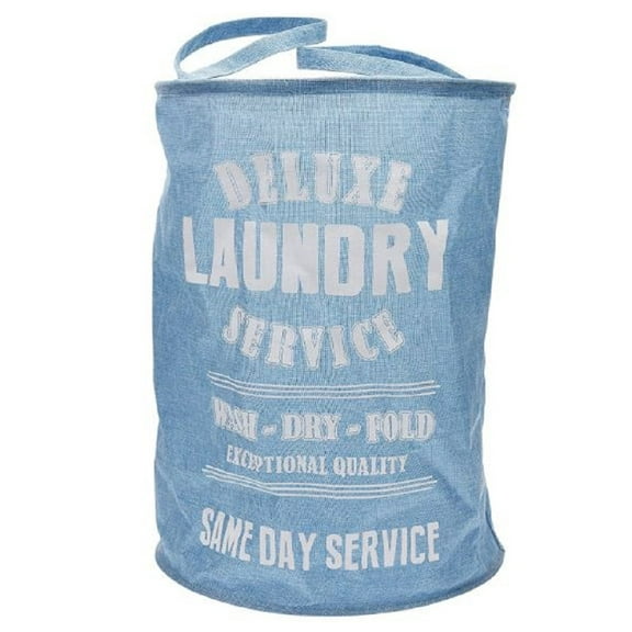 Blue Laundry Service Storage Bag Basket Hamper 21 x 15 Inch
