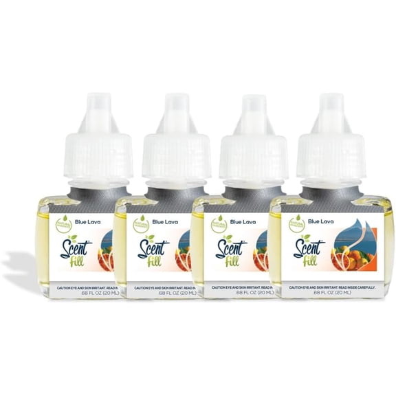 Blue Lava Plug in Air Freshener, 4 Scented Oil Refills