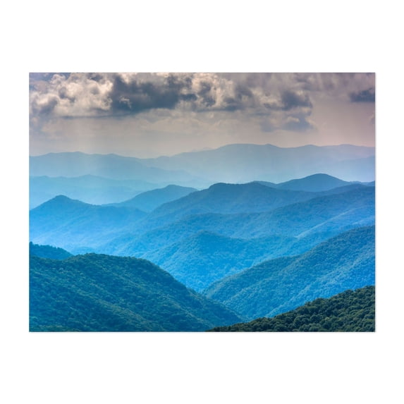 Blue Layers 02 - North Carolina Photography Mountain Nature Landscape Scenic Forest Autumn Travel Poster Unframed Wall Art Print 24 x 32 inches