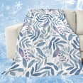 thumbnail image 1 of Blue Leaf Cooling Blanket,Lightweight Breathable Summer Throw Blanket with Double Sided Cold Effect,Watercolor Pastoral Purple Plant Fall Fruit Picnic Blankets Bed Sheet for Hot Sleepers 30"x40", 1 of 8