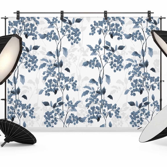 Blue Leaf Fruit Photography Backdrop 7x5FT, Plant Nature Photo Backdrops, Background for Photography Studio Photo Studio Background, Back Drop for Photoshoot