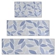 thumbnail image 1 of Blue Leaf Pattern Kitchen Rugs Sets Of 3,Kitchen Runner Rugs Non Skid Washable,Decorative Kitchen Floor Mats for Kitchen,Sink,Laundry,17"x30"+ 17"x47" + 17"x59", 1 of 6