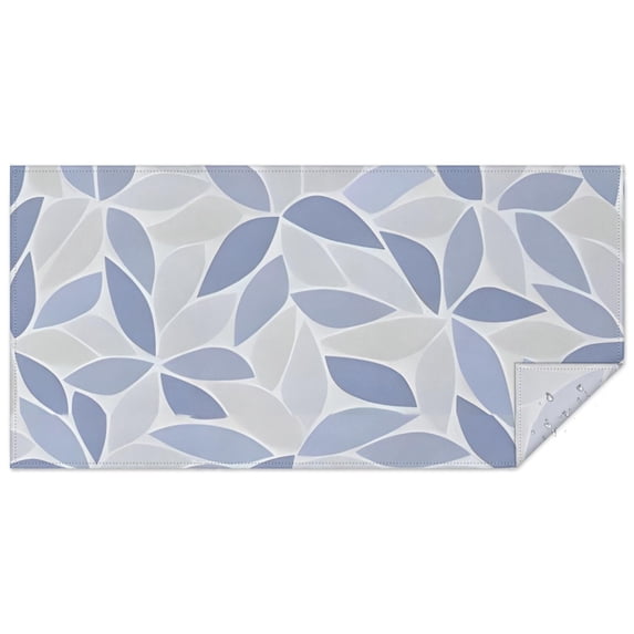 Blue Leaf Pattern Rectangle Tablecloth 60"x120",Waterproof Polyester Rectangle Table Cloth, Wipeable Spillproof Polyester Tablecloth for Dining, Camping, Indoor and Outdoor
