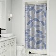 thumbnail image 1 of Blue Leaf Pattern Shower Curtain 36"x72" ,Bathroom Decorative Shower Curtains Set with 12 Hooks,Modern Waterproof Washable Shower Curtain, 1 of 6