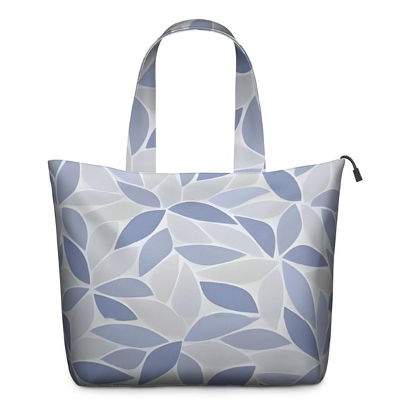 Blue Leaf Pattern Travel Tote Bags for Women Carry On,Large Weekender Bags for Women Travel,Multi Functional Duffle Bag for Work,Shopping,Sports