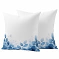 thumbnail image 1 of Blue Leaf Pillow Covers 2 Pack Watercolor Eucalyptus Leaves Pillowcase Waterproof Outdoor Throw Pillow Cover for Patio Garden Square Cushion 18”x18”, 1 of 9