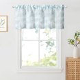 thumbnail image 1 of Blue Leaf Print Valance Curtains, 1 Panel Country Style Easy Care Window Valances, Rod Pocket Decorative Short Drapes for Living Room, W 52 x L 18, 1 of 6