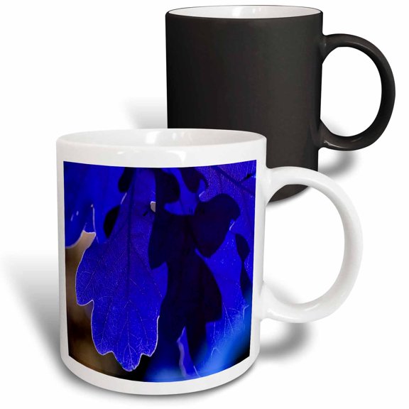 3drose, Blue Leaf Shadow, 11oz Magic Transforming Mug