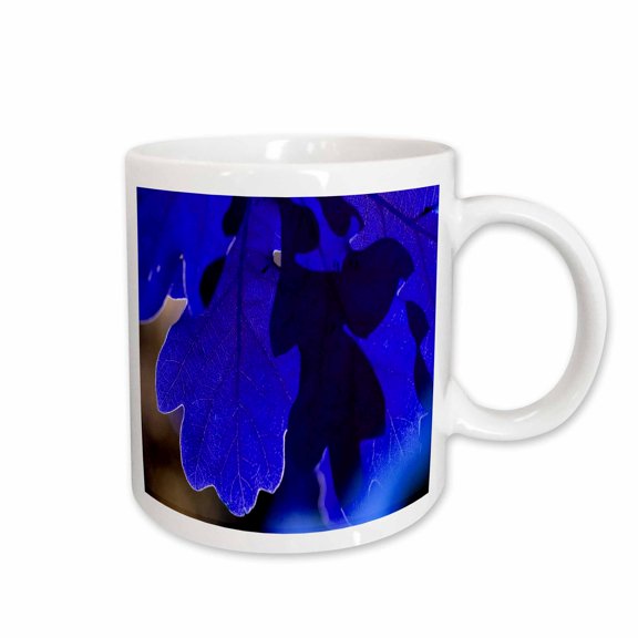 3drose, Blue Leaf Shadow, 11oz Mug