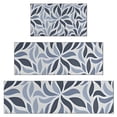thumbnail image 1 of Blue Leaf Shaped Floral Pattern Kitchen Rugs Sets Of 3,Kitchen Runner Rugs Non Skid Washable,Decorative Kitchen Floor Mats for Kitchen,Sink,Laundry,17"x30"+ 17"x47" + 17"x59", 1 of 6