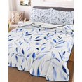 thumbnail image 1 of Blue Leaf Twin XL Size Down Alternative Comforter,Lightweight Comforter Quilt Bedding Set with Pillow Shams Modern Botanical Foliage Plant Country Flower Bed Comforter Duvet Insert 68"x98", 1 of 7