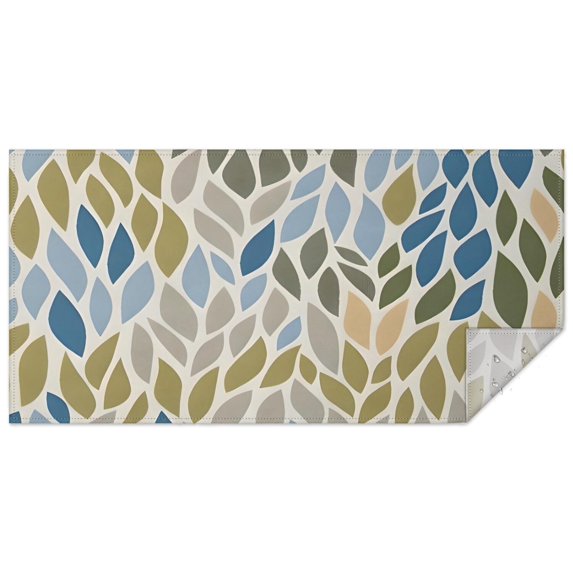 Blue Leaf and Vine Pattern Rectangle Tablecloth 60"x120",Waterproof Polyester Rectangle Table Cloth, Wipeable Spillproof Polyester Tablecloth for Dining, Camping, Indoor and Outdoor