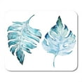 thumbnail image 1 of Blue Leaf Watercolor Tropical Leaves Green Palm Black Tree Mousepad Mouse Pad Mouse Mat 9x10 inch, 1 of 3
