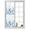 thumbnail image 1 of Blue Leaf Window Privacy Film, Watercolor Country Plant Monochrome Branch Static Cling UV Sun Blocking Heat Control Window Tint Day and Night, Non-Adhesive One Way Windows Privacy Cover 17.7''x78.7'', 1 of 7