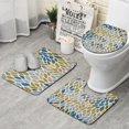 thumbnail image 1 of Blue Leaf and Vine Pattern Bathroom Rugs Sets 3 Piece,Toilet Cover Set,Absorbent Non Slip Bathroom Mats Sets with U-Shaped Contour Rug Toilet Rug Set, 1 of 5