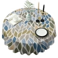 thumbnail image 1 of Blue Leaf and Vine Pattern Round Tablecloth 60"x60",Wrinkle Wipeable Table Cloth for Kitchen Dining Room Picnic Patio Party, 1 of 6