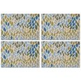 thumbnail image 1 of Blue Leaf and Vine Pattern Summer Placemats Table Placemats Set Of 4-Linen Kitchen Washable Placemats Table Mats 11.8"x17.7" Non-Slip Heat Resistant, 1 of 6