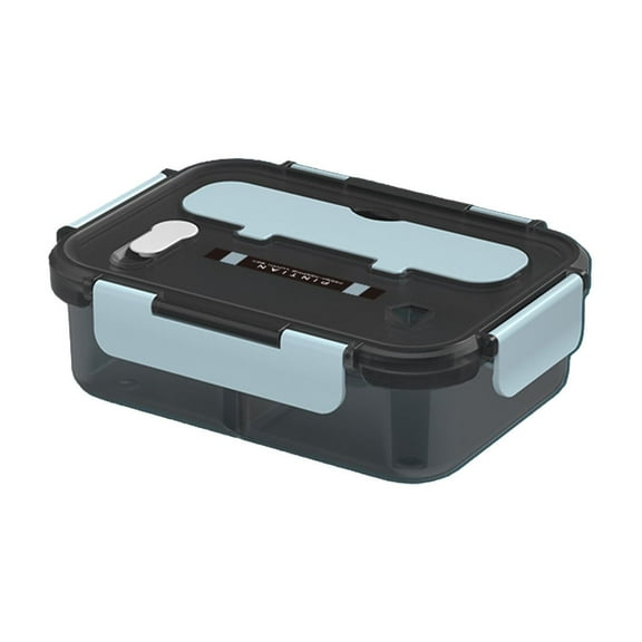 Blue Leak Proof Compartment Lunch Box Microwave And Freezer Safe Temperature Range -4°F To 248°F With Secure Locking Lid Portable For Students And Office Workers 1Pc 0.64Lb
