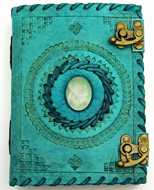 Blue Leather Embossed Leather Journal, (Hardcover)