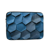 Blue Leather Hive Pattern Laptop Sleeve Bag Compatible With MacBook Air / Pro iPad MateBook Tablet Surface HP Lenovo Dell ASUS Acer Laptop Computer Protective Size: 10 inch
