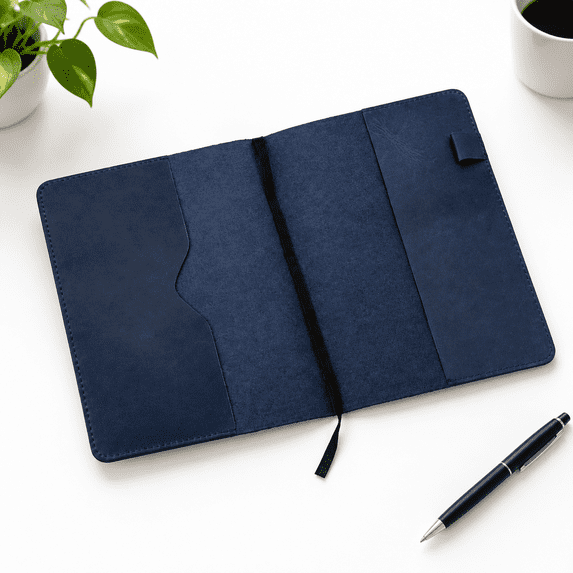 Notebook Refiil Blue Leather Journal Cover XXL - Handmade Refillable Notebook Holder ...