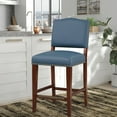 thumbnail image 1 of Blue Leather Nailhead Counter Stool, 1 of 8