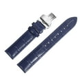 thumbnail image 1 of Uxcell Leather Band Deployment Buckle Watch Strap 19mm Leather Strap, Blue Silver, 1 of 5