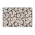 Blue Leaves Daisies Flowers Area Rug Throw Rug, Indoor Door Mat, Door