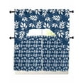 thumbnail image 1 of Blue Leaves Kitchen Curtains Sets 24 Inch Length with Valance, Farmhouse Pastoral Spring Leaf Branch Swag Valances and Tiers Curtain Set Drapes Swag Curtains for Living Room, Bathroom, Bedroom, Cafe, 1 of 6