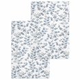 thumbnail image 1 of Blue Leaves Kitchen Dish Towels for Drying Dishes Set of 2, Summer Botanical Elegant Pastoral Waffle Weave Microfiber Hand Tea Bathroom Towels Quick Dry & Absorbent Towel 15.7x23.6, 1 of 7