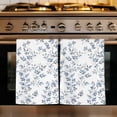 thumbnail image 1 of Blue Leaves Kitchen Towels Set of 3, Summer Botanical Elegant Pastoral Absorbent Dish Towels for Kitchen, Microfiber Hand Towel, Quick Drying Tea Towel for Cleaning Decorative Dishcloths, 1 of 7