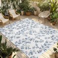 thumbnail image 1 of Blue Leaves Outdoor Rug for Patio/Deck/Porch, Non-Slip Large Area Rug 4 x 6 Ft, Summer Botanical Elegant Pastoral Indoor Outdoor Rugs Washable Area Rugs, Reversible Camping Rug Carpet Runner, 1 of 8