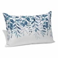 thumbnail image 1 of Blue Leaves Pillow Covers, Linen Long Throw Pillow Case, Summer Botanical Holiday Pillow Protector Decorative Cushion Cover for Living Room/Bedroom 20" x 26", 1 of 8