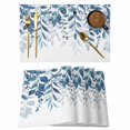 thumbnail image 1 of Blue Leaves Placemats Set of 12, Summer Botanical Placemats for Dining Table, Place Mats for Kitchen Tabletop, Waterproof Wipeable Dining Table Mats Set, 1 of 9