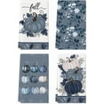 thumbnail image 1 of Blue Leaves Pumpkin Fall Kitchen Towels Dish Towels, 18x26 Inch Farmhouse Autumn Thanksgiving Decoration Hand Towels Set of 4, 1 of 6