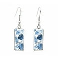 thumbnail image 1 of Blue Leaves Rectangular Drop Earrings, 1 of 1