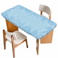 thumbnail image 1 of Blue Leaves Table Cloths for 4 Foot Rectangle Tables, Summer Botanical Pastoral Patio Waterproof Elastic Fitted Tablecloths, Washable Rectangular Table Cover for Camping, 1 of 8