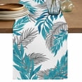 thumbnail image 1 of Blue Leaves Table Runner 90 Inches, Willow Leaf Abstract Plants Rustic Branch Bed Runner Dresser Scarves Tabletop for Indoor Outdoor Parties/Ceremony/Banquet, 13" x 90", 1 of 9