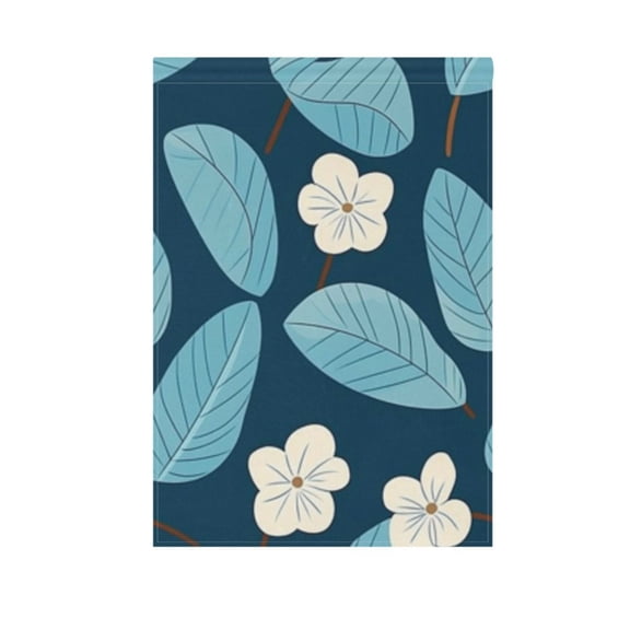 Blue Leaves and Little Flowers Garden Flag Double Sided 12 x 18/28 x 40 Inch Yard Flag Home Outdoor Yard Patio Lawn Decor