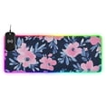 thumbnail image 1 of Blue Leaves and Pink Petals Wireless Charging RGB Gaming Mouse Pad Large Keyboard Mat Rubber Base 13 Light Modes, 1 of 6