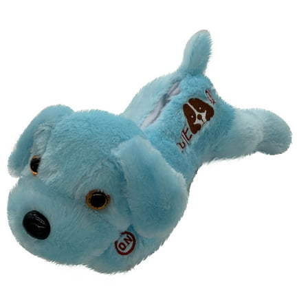 Blue Led Light Up Plush Dog Toy Blue Stuffed Puppy Doll Night Light Pillow Glow In The Dark For Children Gift 13Inch