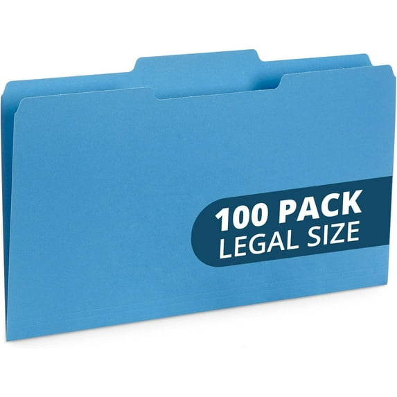 Blue Legal File Folders, Legal Size, 1/3 Cut Tab, Great for Organizing ...