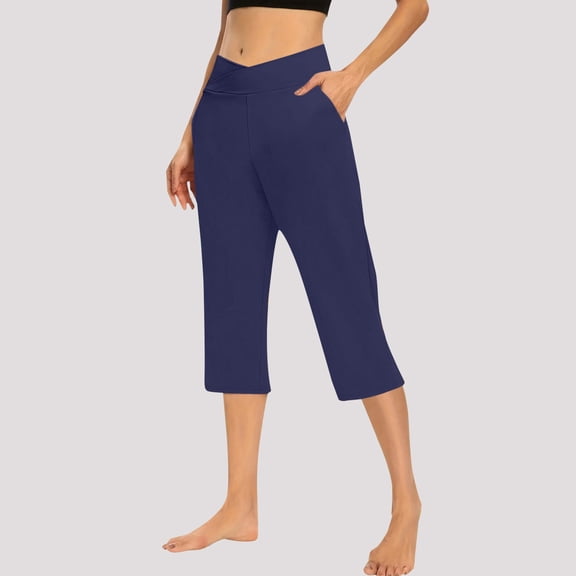 Blue Leggings for Women Leggings for Women High Waisted Cutout Yoga Lightweight Cozy Cropped Pants Solid Soft Pajams Pants Woman Pants Clearance