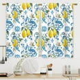 thumbnail image 1 of Blue Lemon Kitchen Curtains Summer Fruit Flower Bathroom Curtains Window Treatment Drapes Tier Floral Nature Leaves Cafe Small Bedroom Short French Door Curtains 2 Panels 27.5x39 Inch, 1 of 6