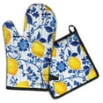 thumbnail image 1 of Blue Lemon Kitchen Oven Mitt and Pot Holder Sets 2 Pcs for Baking, Cooking and Grilling, Heat Resistant Up To 392 °F, 1 of 7